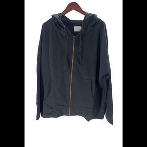 Seed to Style Organic Cotton French Terry Zip-Up Hoodie Black - Regular